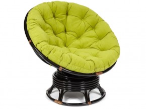 Кресло-качалка Papasan w 23/01 B с подушкой Antique brown, флок Олива в Дегтярске - degtyarsk.magazin-mebel74.ru | фото