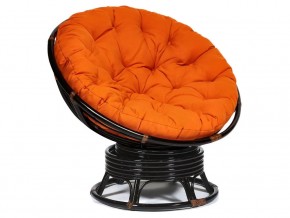 Кресло-качалка Papasan w 23/01 B с подушкой Antique brown, ткань Оранжевый в Дегтярске - degtyarsk.magazin-mebel74.ru | фото