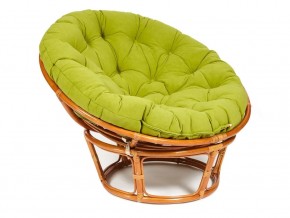 Кресло Papasan 23/01 W с подушкой Cognac, флок Олива в Дегтярске - degtyarsk.magazin-mebel74.ru | фото