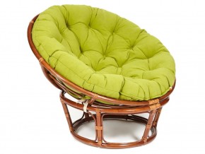 Кресло Papasan 23/01 W с подушкой Pecan, флок Олива в Дегтярске - degtyarsk.magazin-mebel74.ru | фото