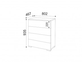 М05 (ручка брусок) Комод (4 ящика) в Дегтярске - degtyarsk.magazin-mebel74.ru | фото