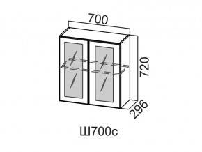 Ш700с/720 Шкаф навесной 700/720 (со стеклом) в Дегтярске - degtyarsk.magazin-mebel74.ru | фото