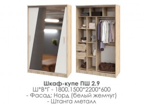 шкаф-купе ПШ-2.9 1500 Норд Белый жемчуг 1500 в Дегтярске - degtyarsk.magazin-mebel74.ru | фото