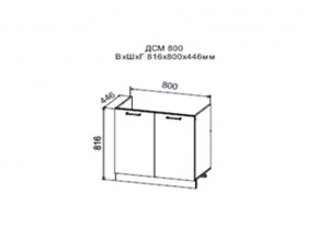 Шкаф нижний ДСМ800 под мойку в Дегтярске - degtyarsk.magazin-mebel74.ru | фото