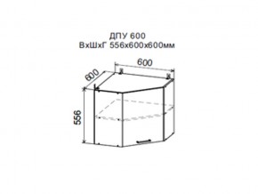 Шкаф верхний ДПУ600 угловой в Дегтярске - degtyarsk.magazin-mebel74.ru | фото